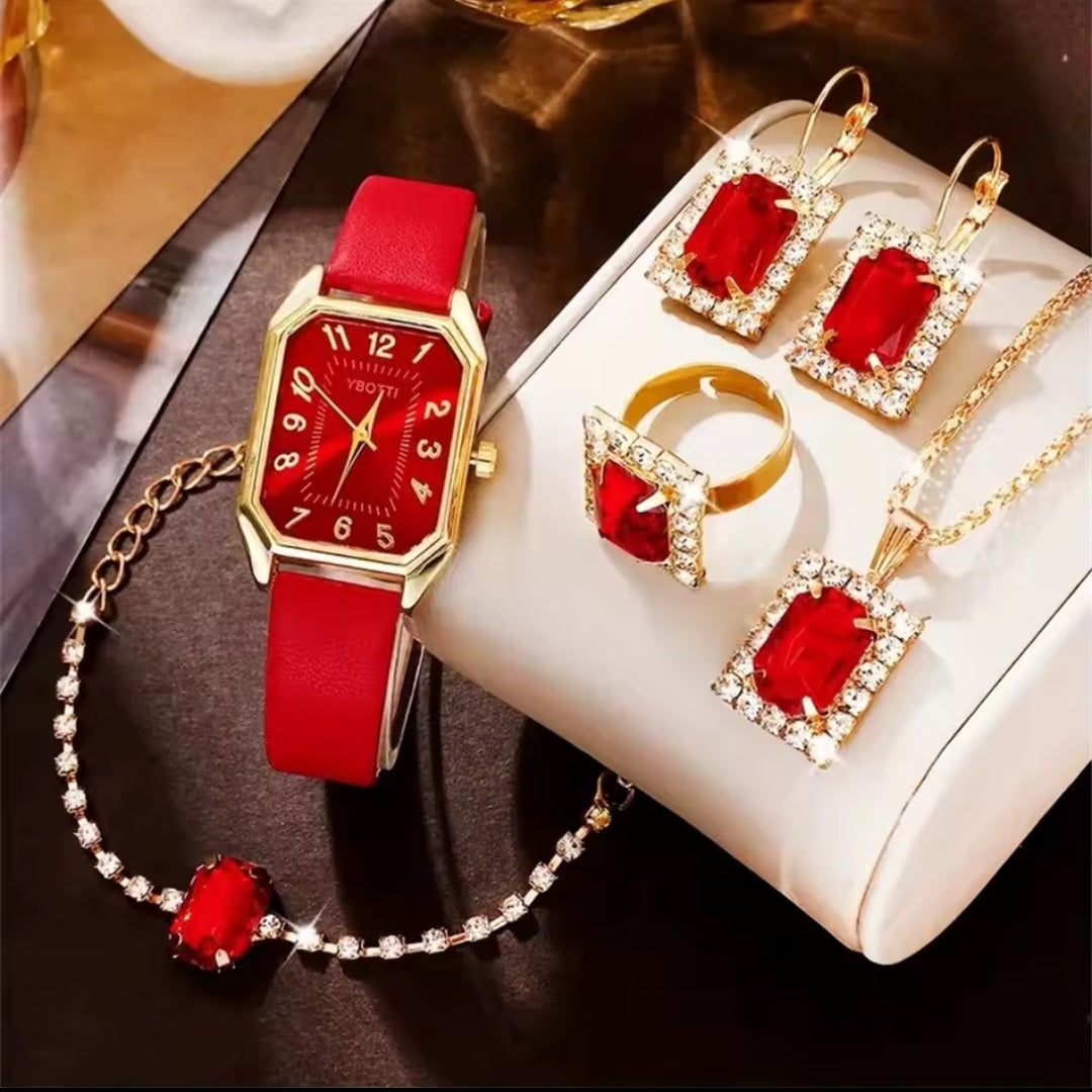 Luxury Women's Watch & Jewelry Gift Set